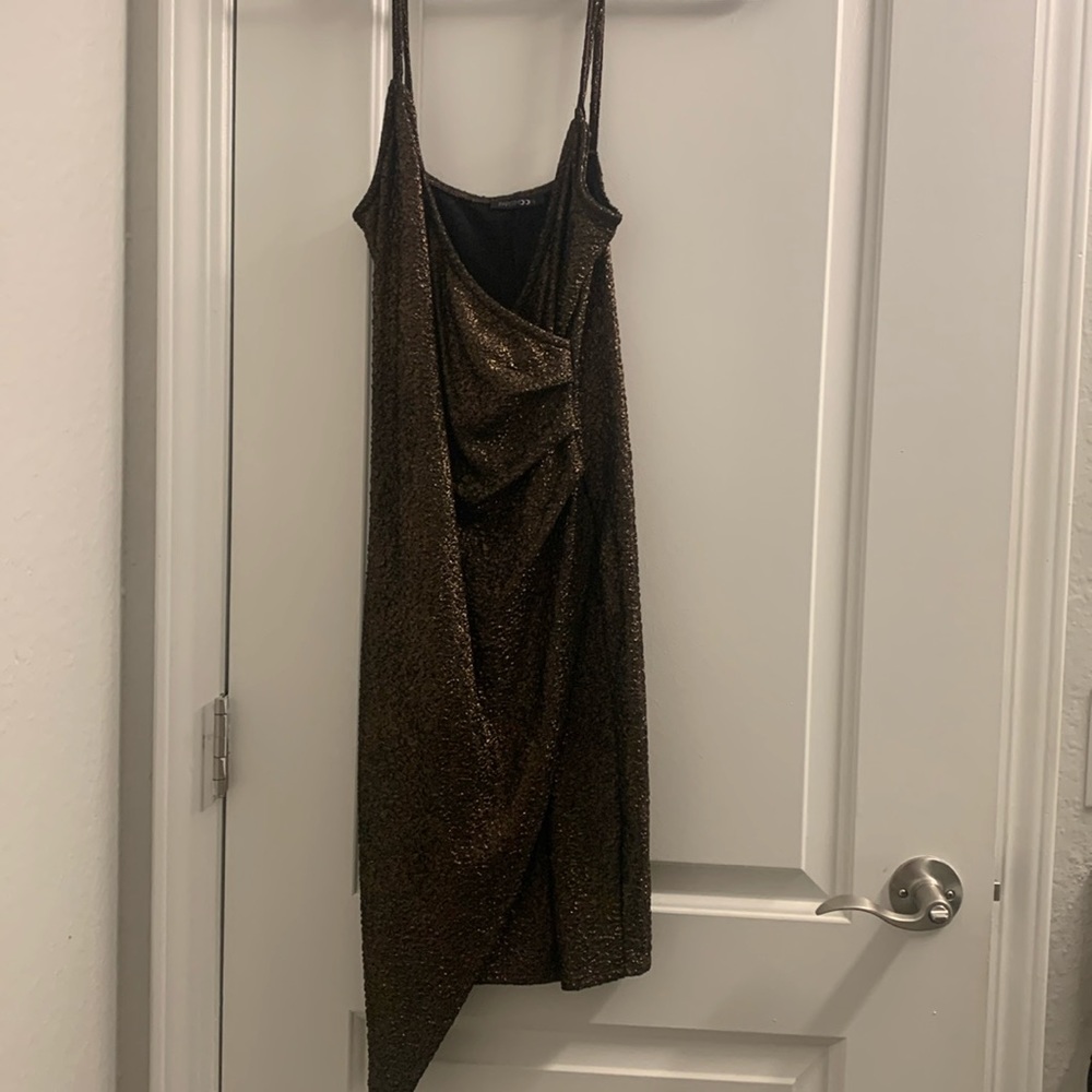 Copper glitter dress